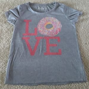 Mudd "LOVE" with a donut gray shirt